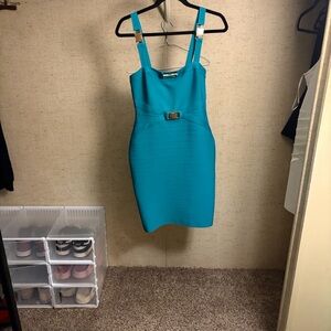 Fashion Nova Turquoise Mini Dress